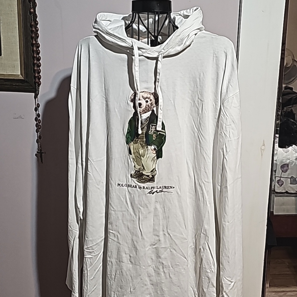 Ralph lauren bear hooded tee